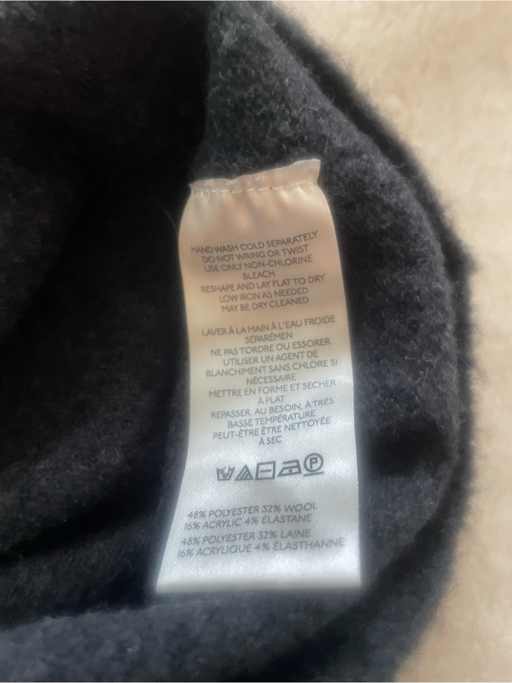 Free People Charcoal Gray Crewneck Sweater with Cream Trim - Picture 3 of 5